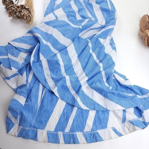 Lilly Pulitzer 100% Pima Cotton  Blue White Striped Strapless Maxi Dress… - Picture 5 of 16